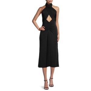 MISHA Esperanza Jersey Midi Dress Black Designer Chic Dress NWT